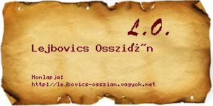 Lejbovics Osszián névjegykártya