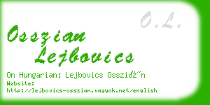 osszian lejbovics business card